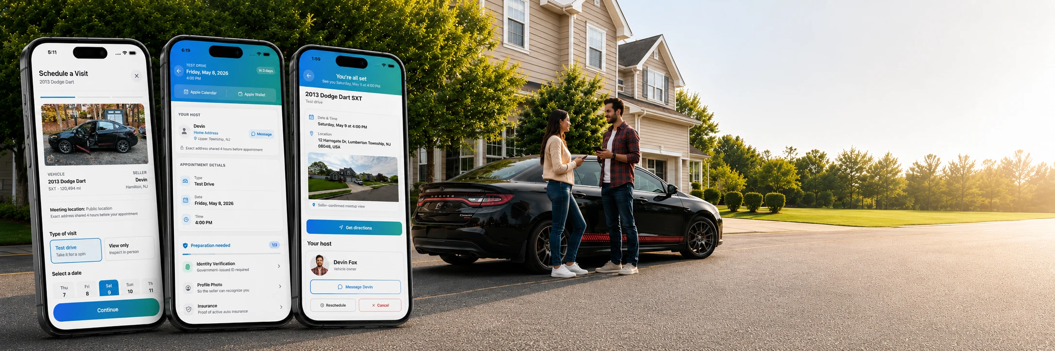 Buyer and seller meeting at a verified location