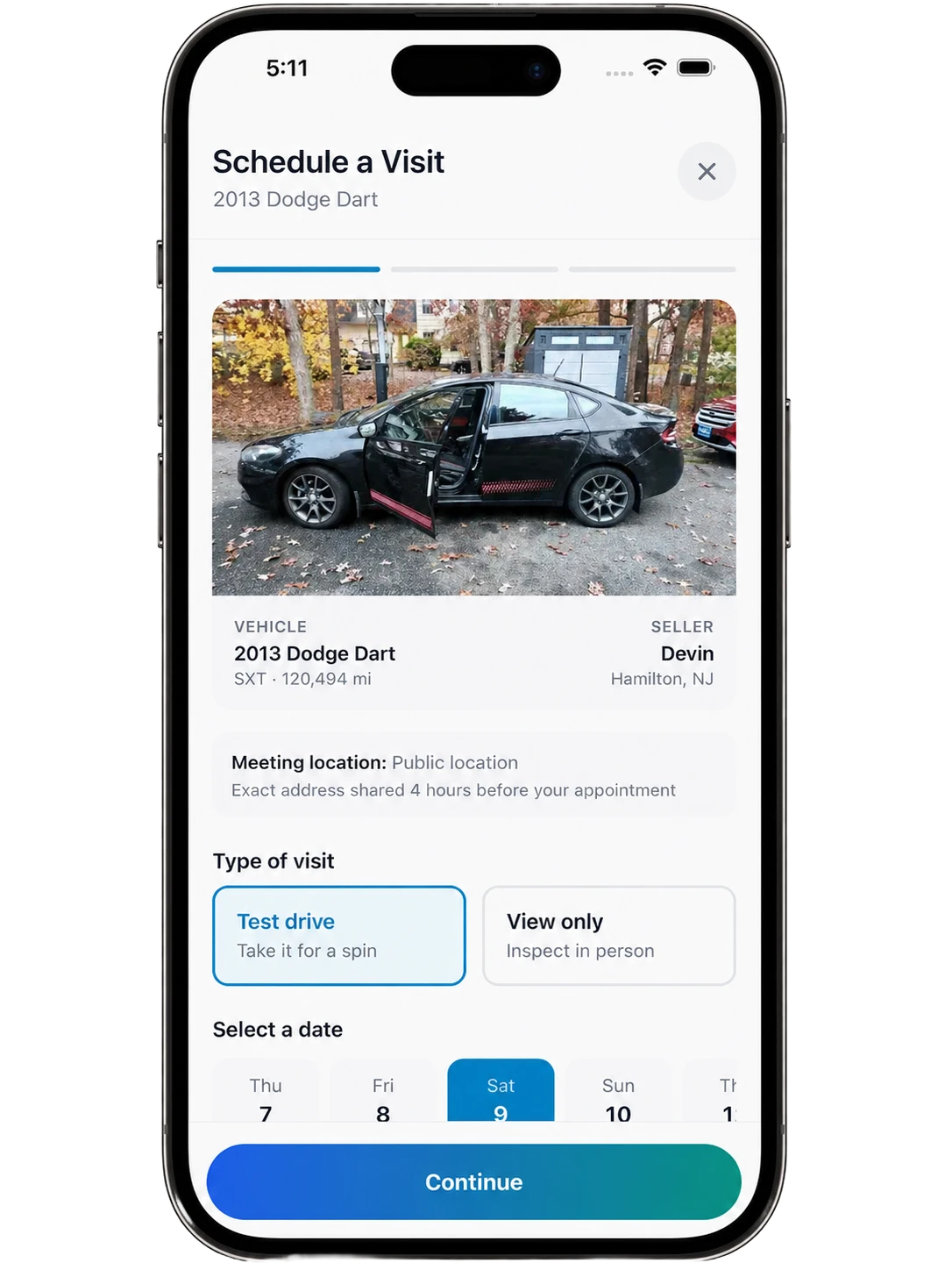 Step 1: Open listing and tap Schedule a Visit