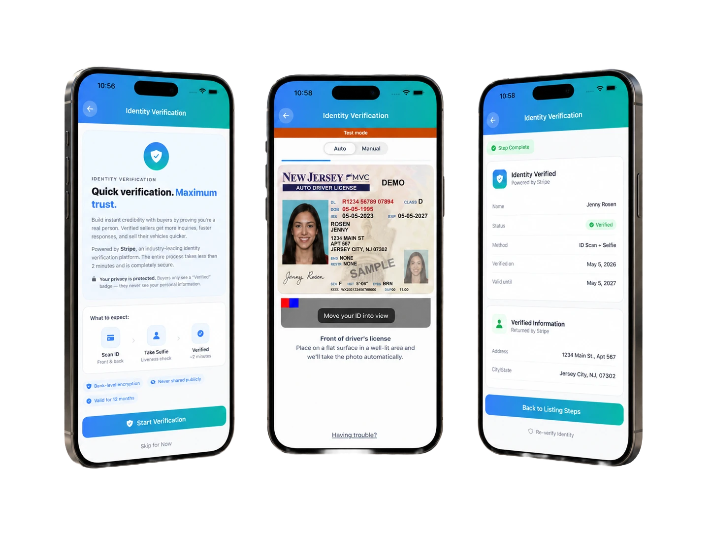 Step 3: Identity and insurance verification flow