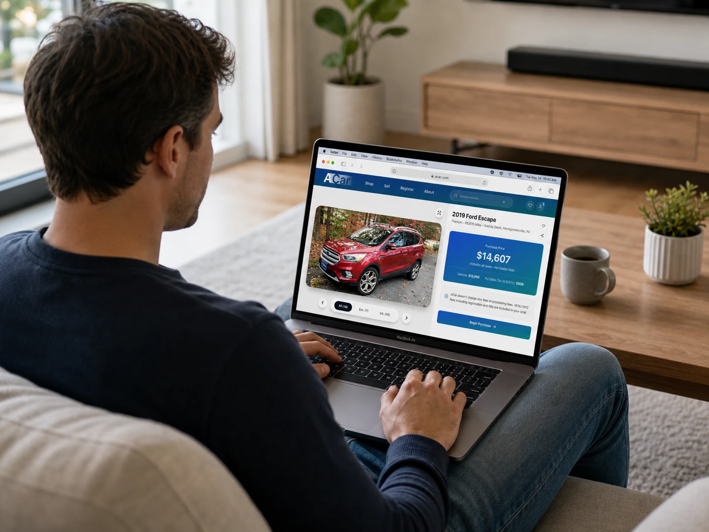 Seller viewing a completed ACar vehicle listing
